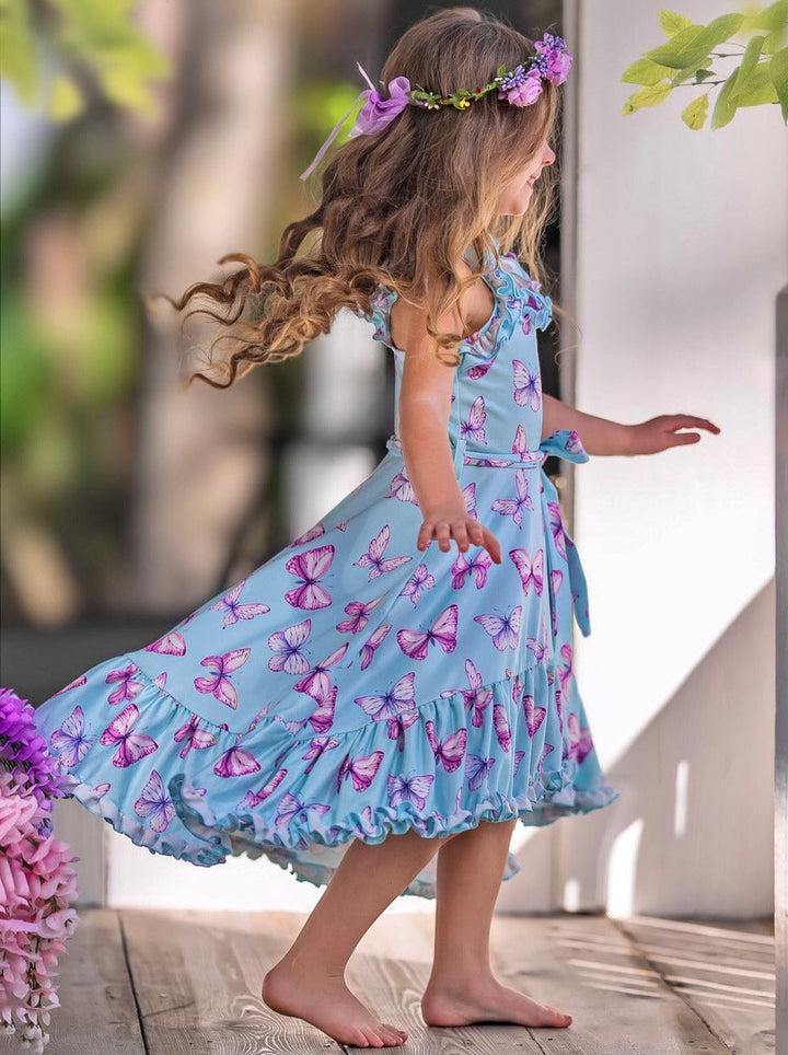 Give Me Butterflies Hi-Lo Ruffle Dress Mia Belle Girls