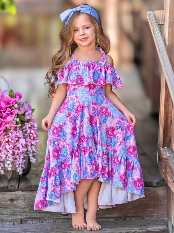 Radiant Roses Hi-Lo Ruffle Dress Mia Belle Girls