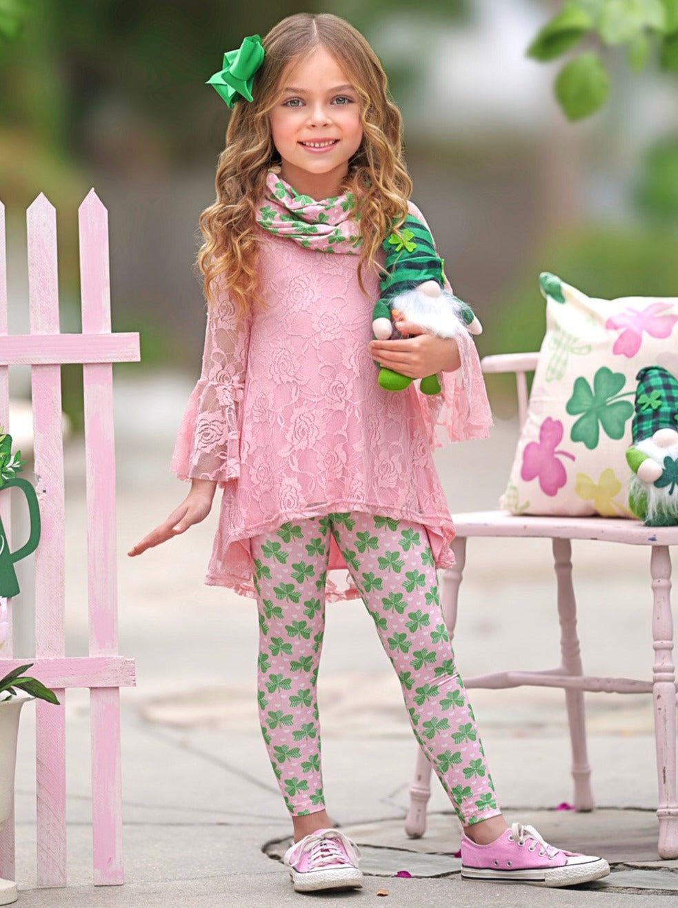 Irish Charm Clover Print 3 Piece Set Mia Belle Girls