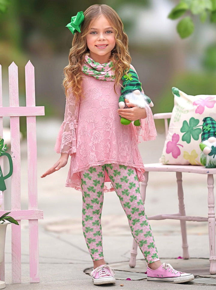 Irish Charm Clover Print 3 Piece Set Mia Belle Girls