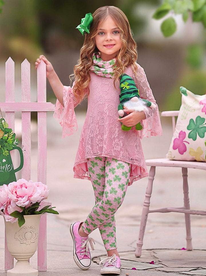 Irish Charm Clover Print 3 Piece Set Mia Belle Girls