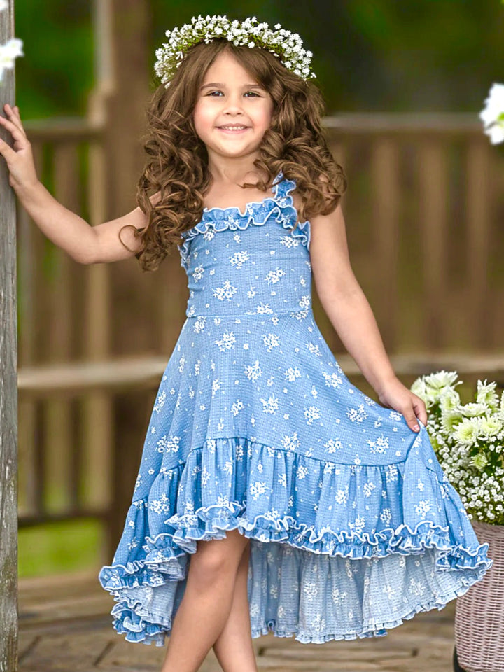 Twirl Into Spring Hi-Lo Ruffle Dress Mia Belle Girls