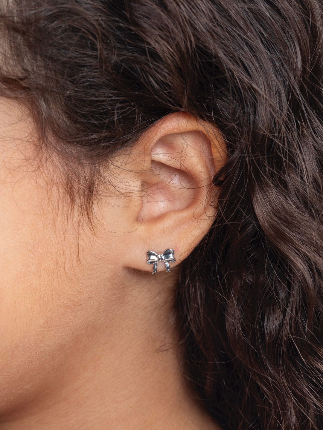 Girls Premium Sterling Silver Bow Knot Stud Earrings