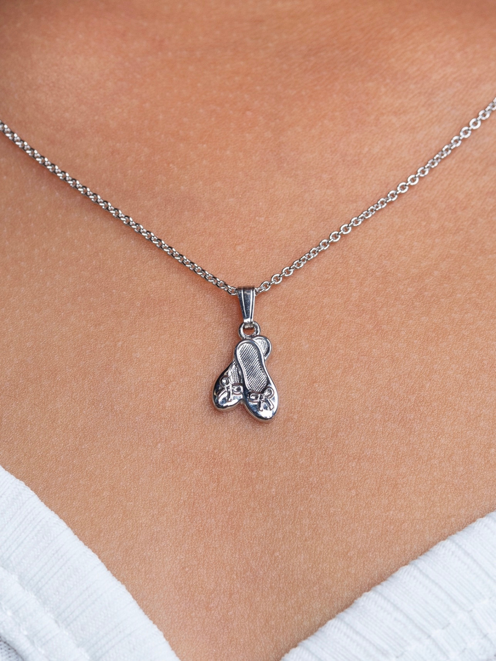 Girls Premium Sterling Silver Ballet Slippers Pendant Necklace