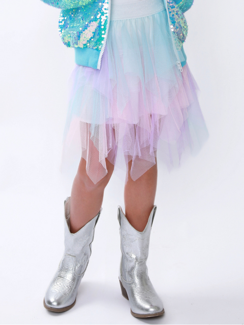 Dreamy Layers Pastel Rainbow Tulle Skirt
