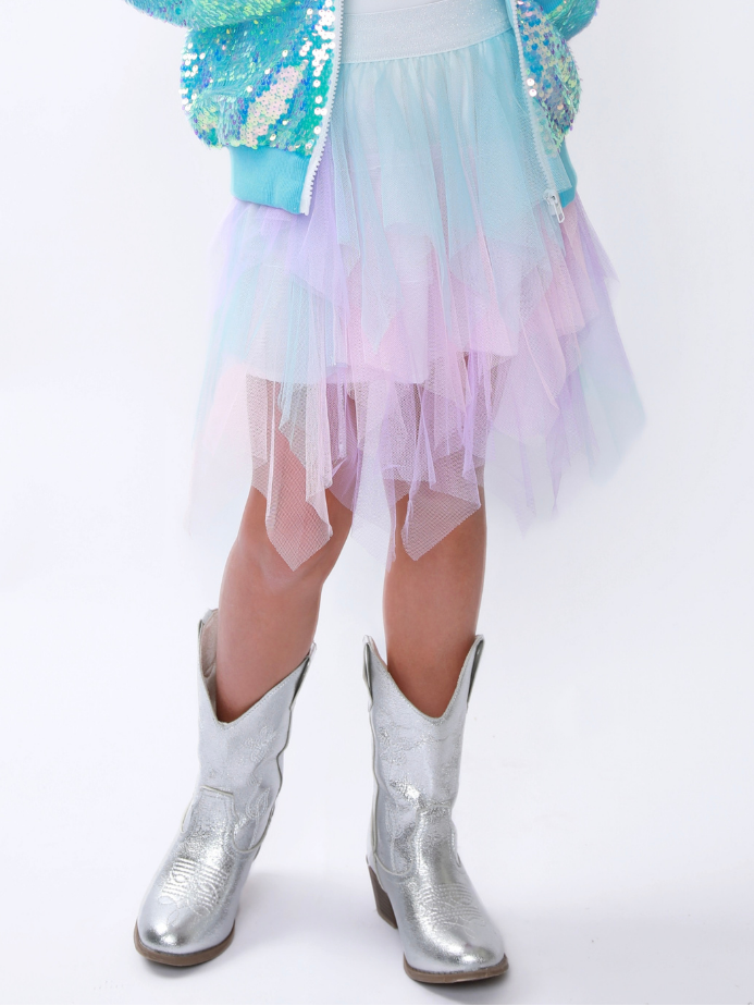 Dreamy Layers Pastel Rainbow Tulle Skirt