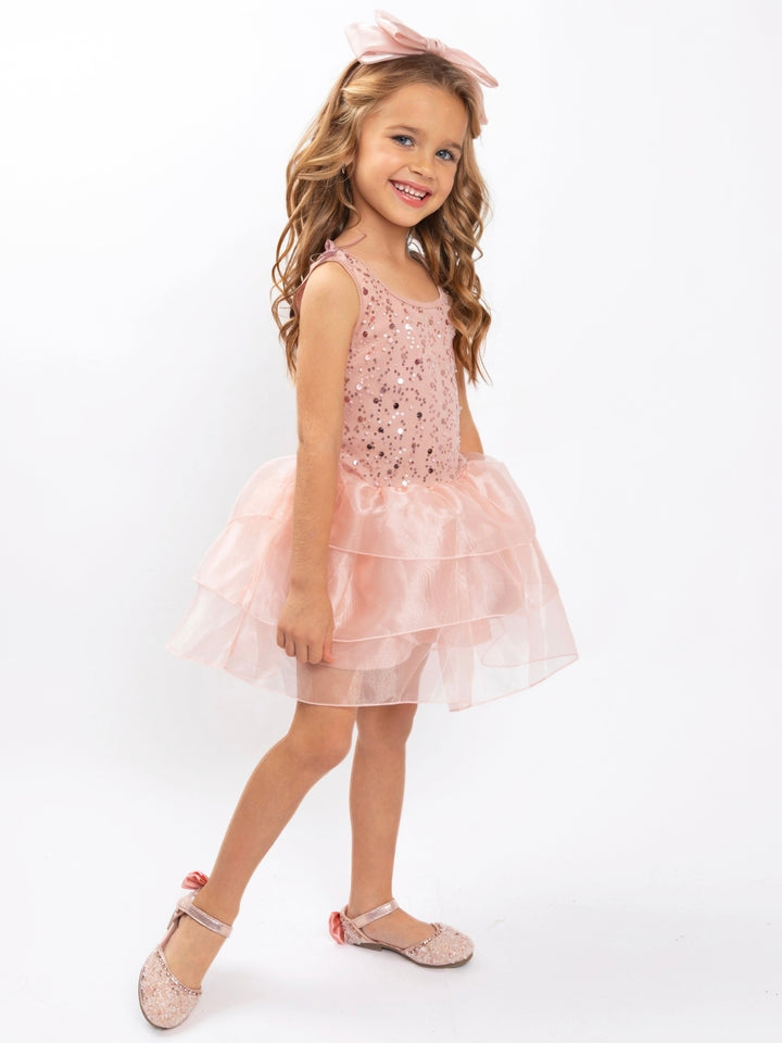 Blush Sequin Tutu Holiday Party Dress