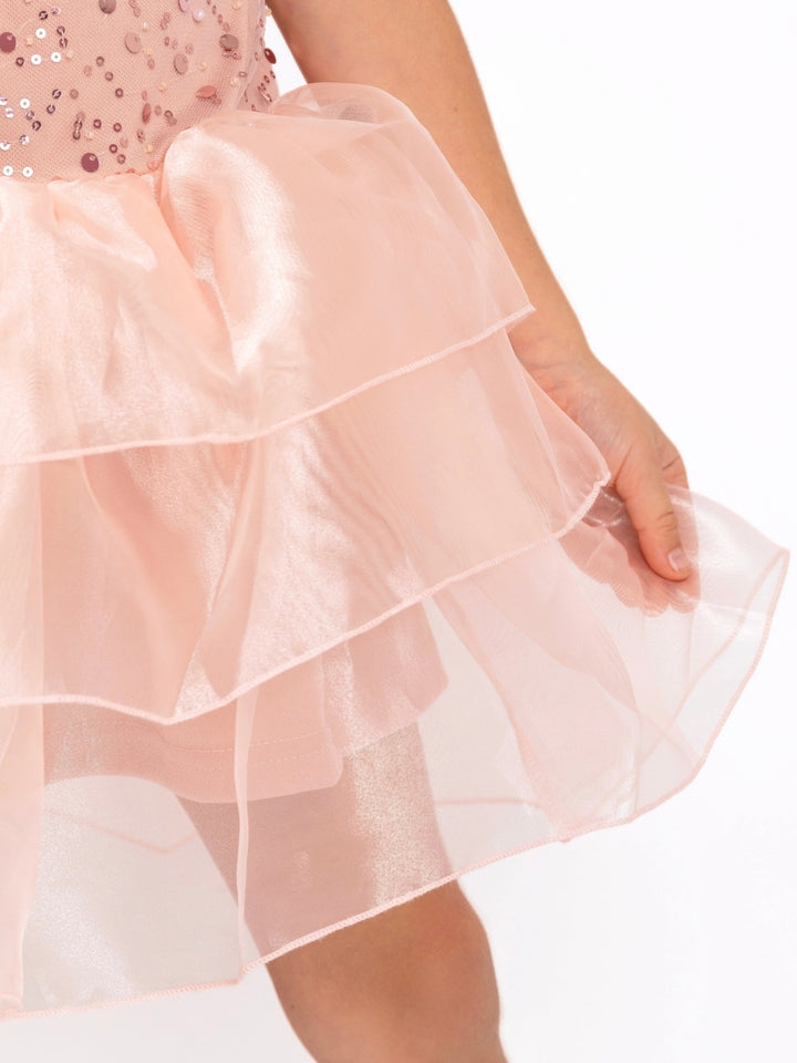 Blush Sequin Tutu Holiday Party Dress