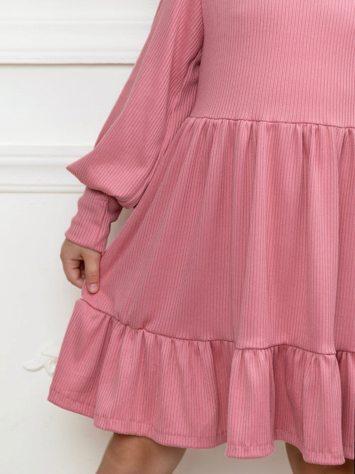 Cute girls everyday dress with tiered ruffle skirt