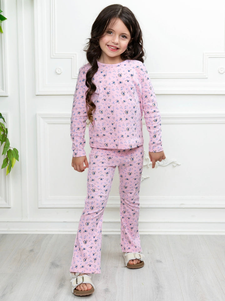 Stylish girls pink floral outfit for everyday adventures