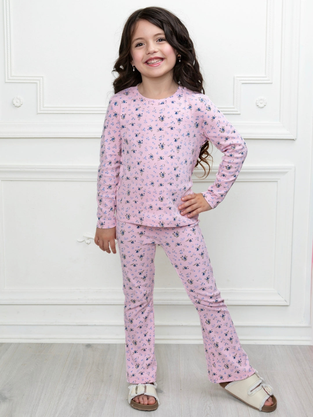 Girls floral lounge set for school and casual wear