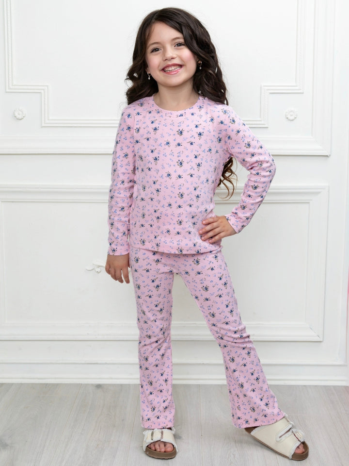 Girls floral lounge set for school and casual wear