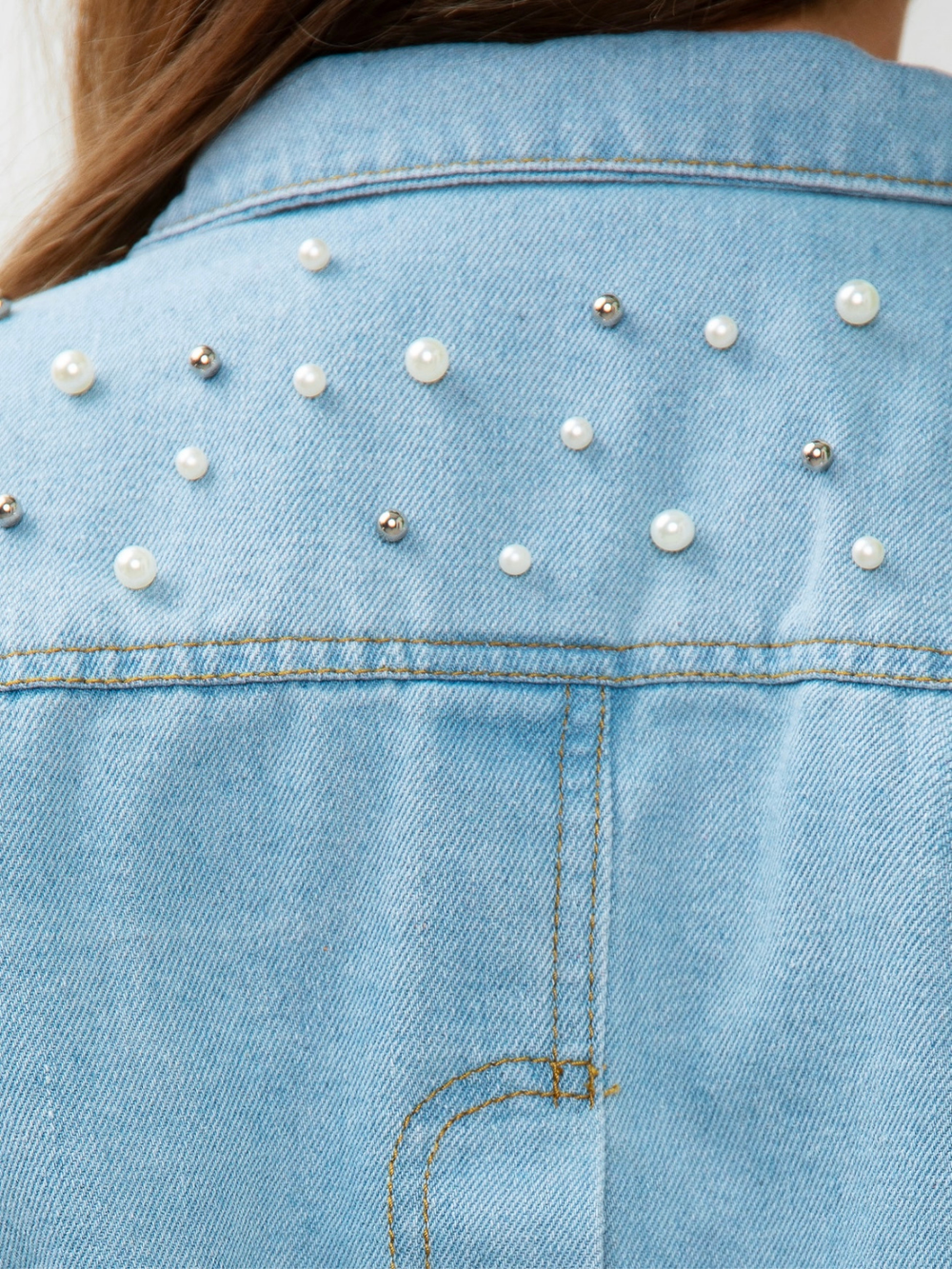 Pretty Pearl Embellished Denim Jacket Mia Belle Girls