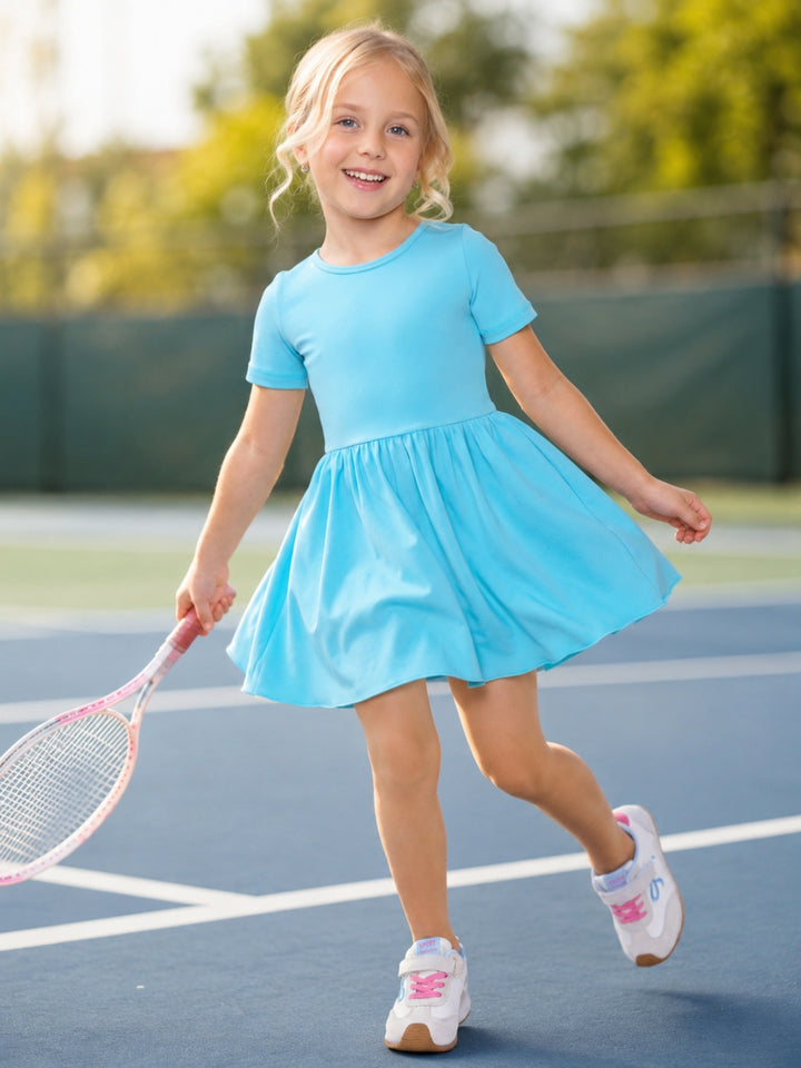 Sky Breeze Active Twirl Dress & Biker Short Set
