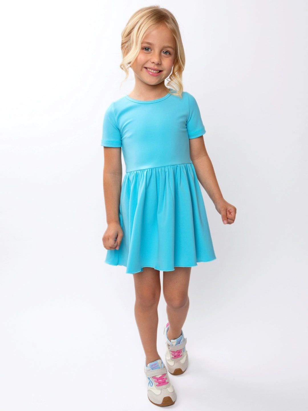Cute girls activewear dress with twirl silhouette