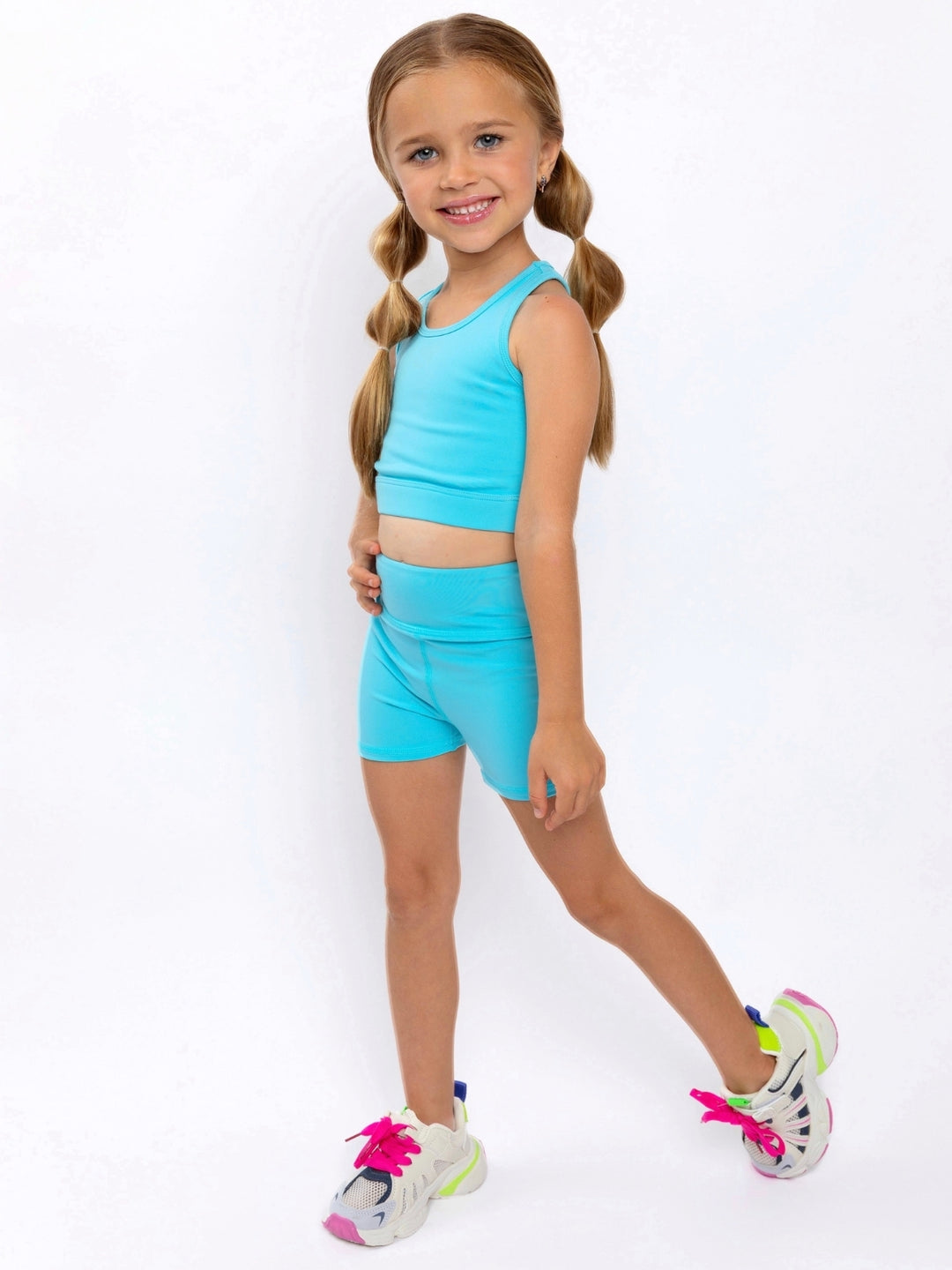 Girls matching workout set for dance and gymnastics
