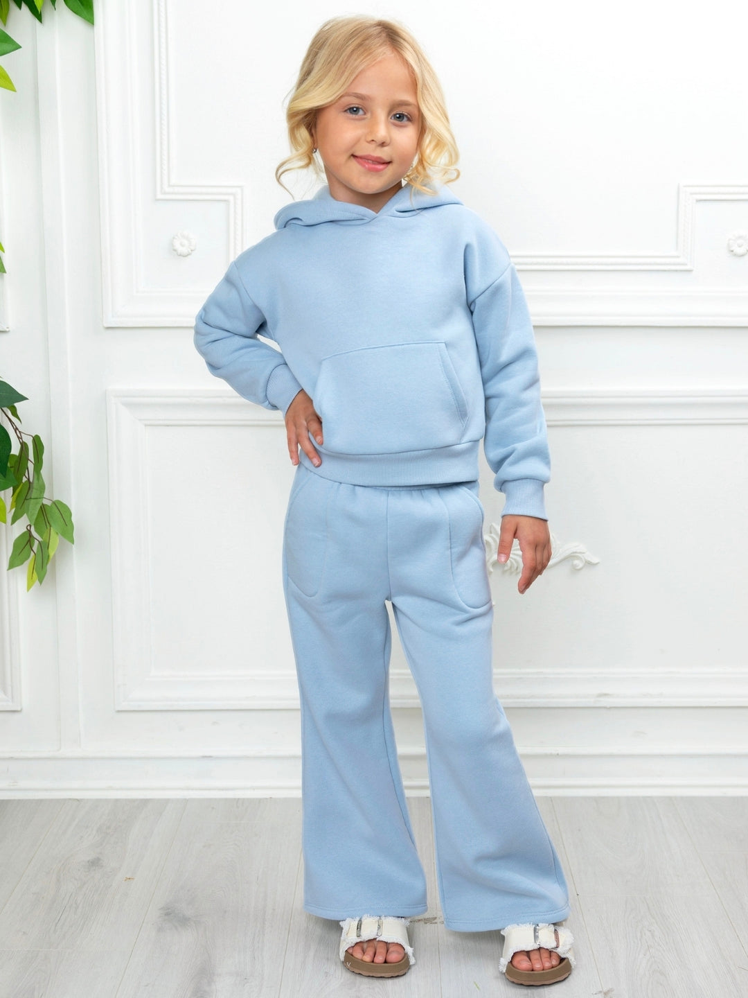 Cozy Charm Fleece Hoodie and Flare Pant Set