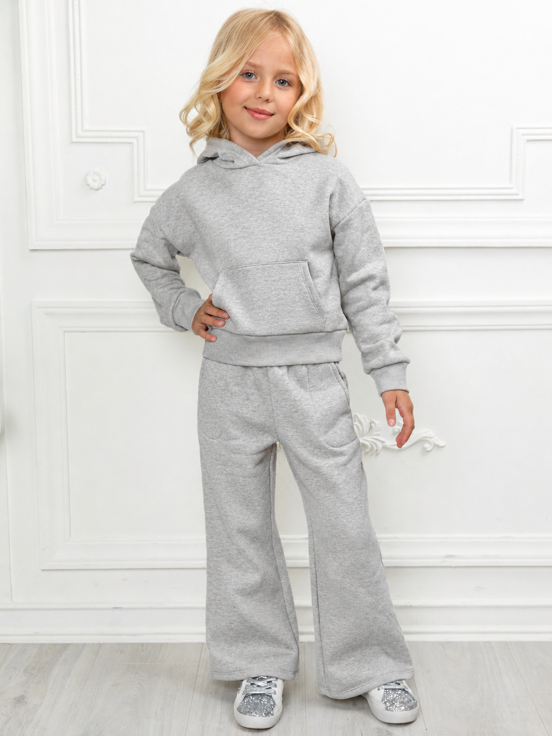 Cozy Charm Fleece Hoodie and Flare Pant Set