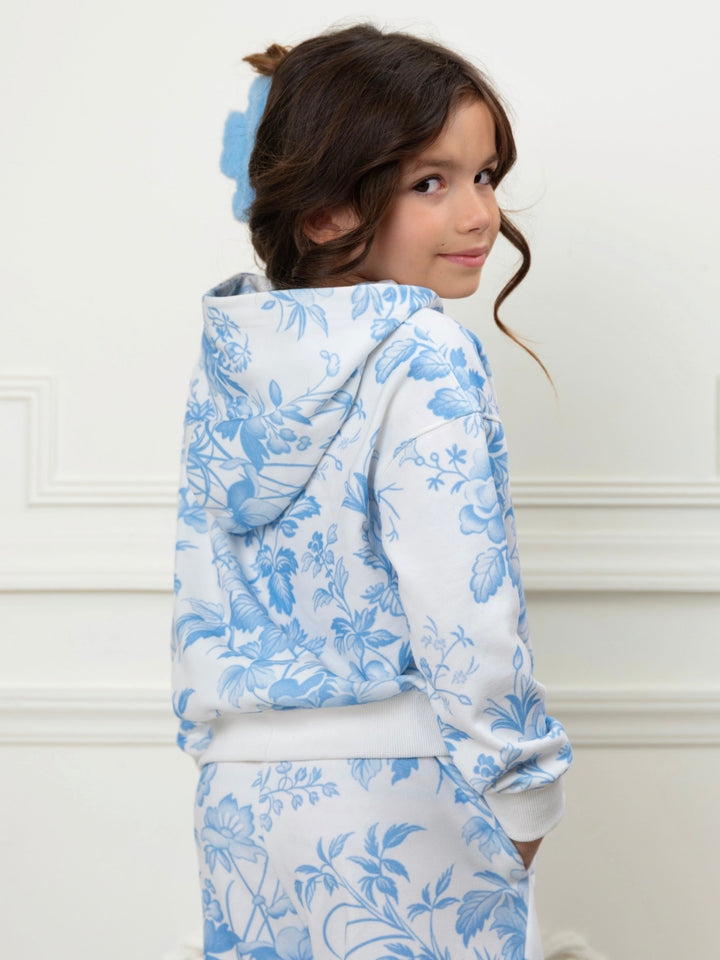 Girls casual floral hoodie set for everyday wear