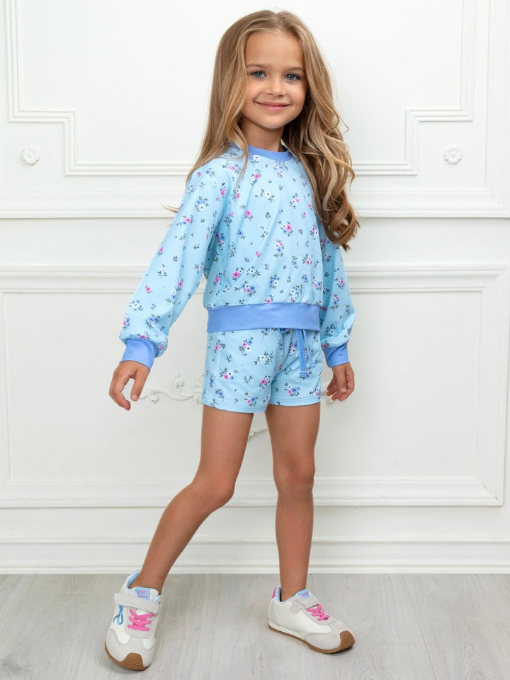 Girls floral lounge set for casual wear and playdates