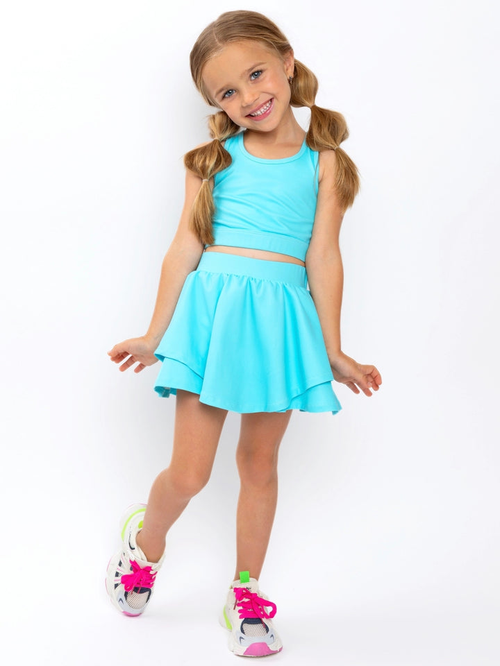 Stylish girls athleisure outfit for sports and camp