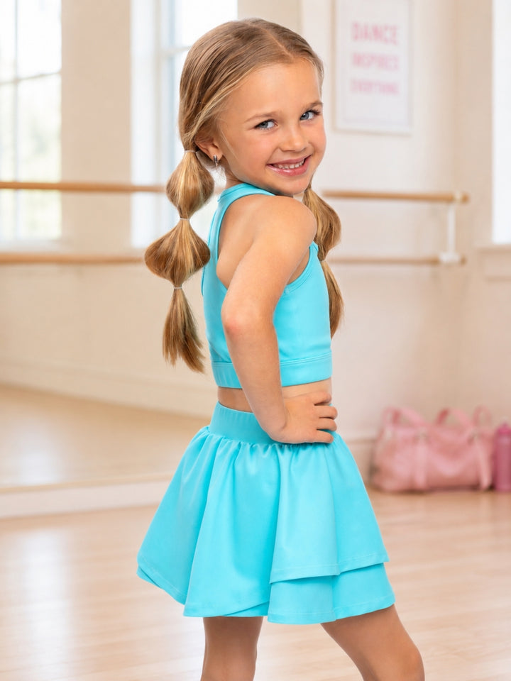 Turquoise Breeze Active Racerback Top and Skort Set