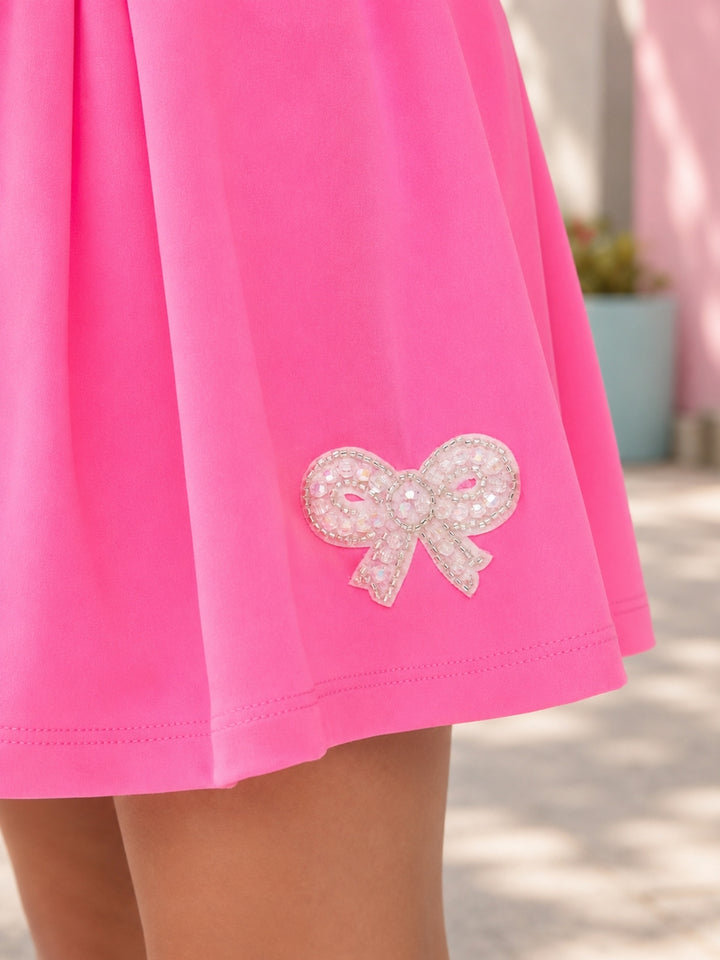 Hot Pink Active Top & Pleated Skort Set