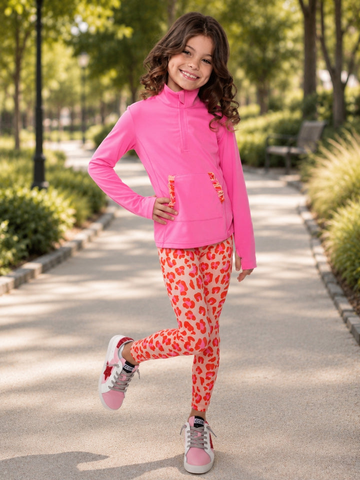 Wild Energy Leopard Pullover Top and Legging Set