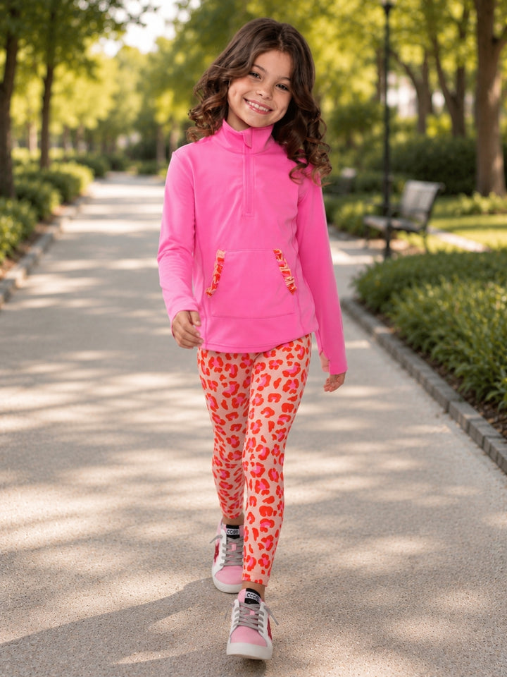 Wild Energy Leopard Pullover Top and Legging Set