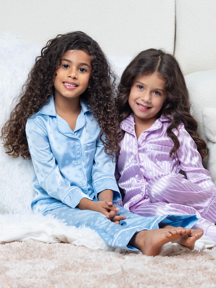 Lavender Luxe Satin Stripe Pajama Set