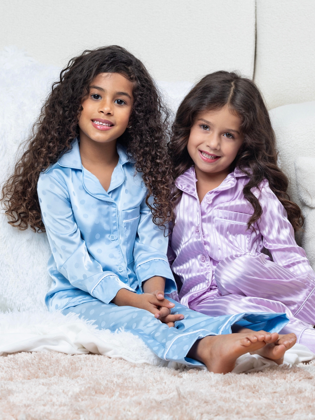 Blue Dream Dot Satin Pajama Set
