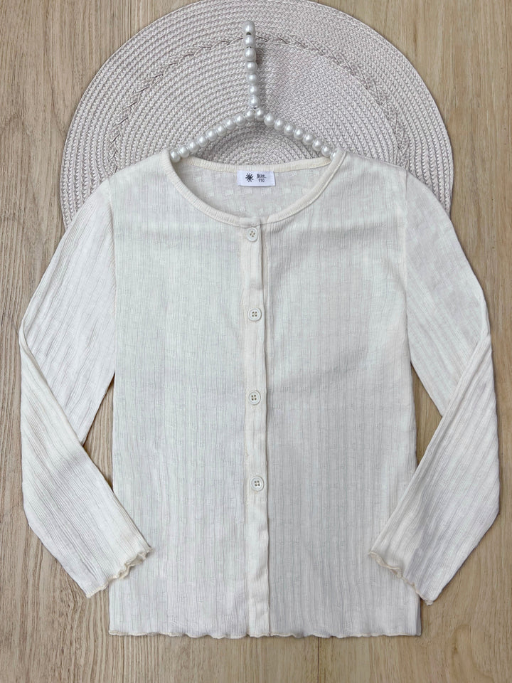 Sweet Stitch Ribbed Button-Up Cardigan