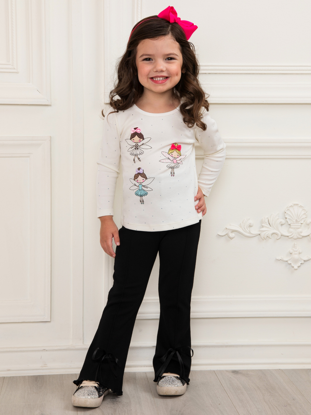Everyday Black Bow Hem Flare Pants