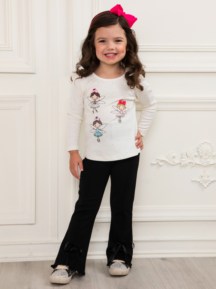 Everyday Black Bow Hem Flare Pants