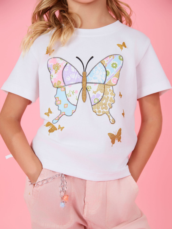 Radiant Butterfly Luxury Cotton Relaxed Fit Graphic Top