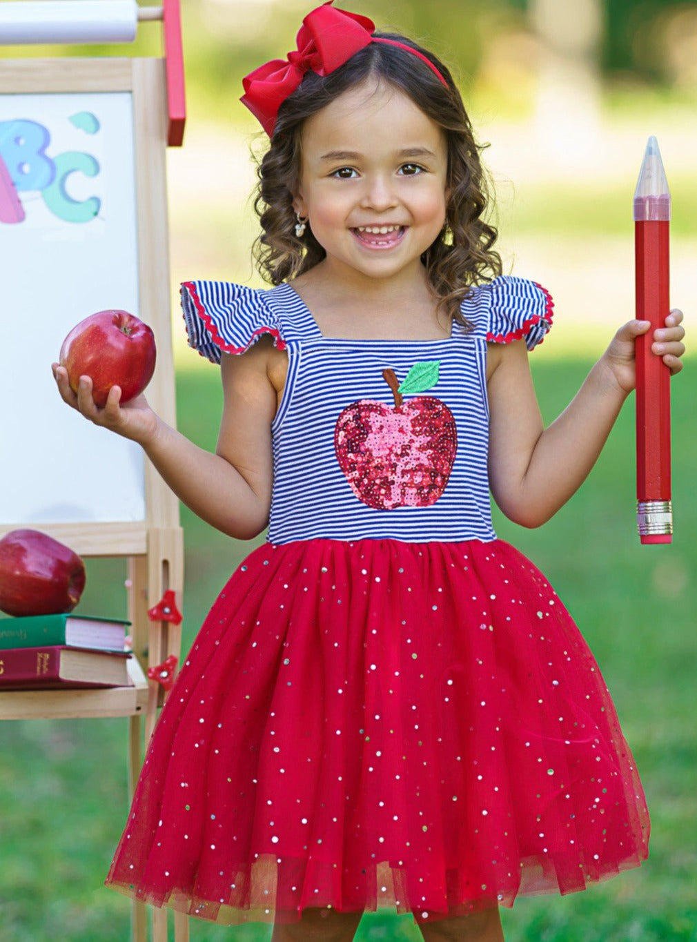 1st Day of School Clothes | Sequin Apple Tutu Dress