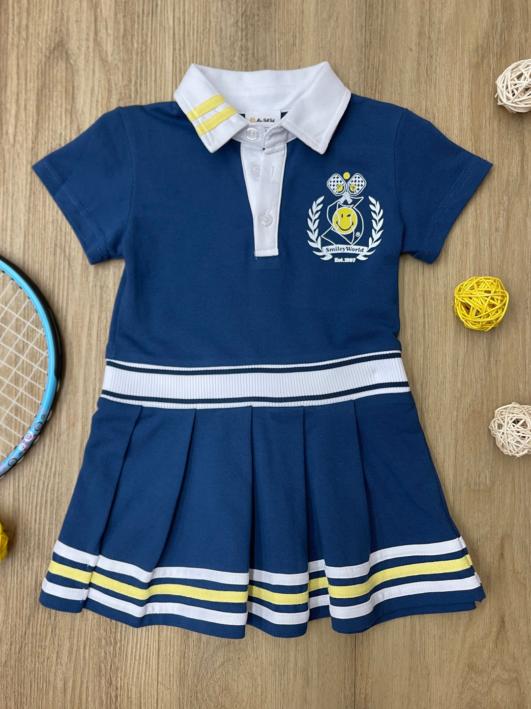 SmileyWorld Navy Prep Pleated Tennis Dress