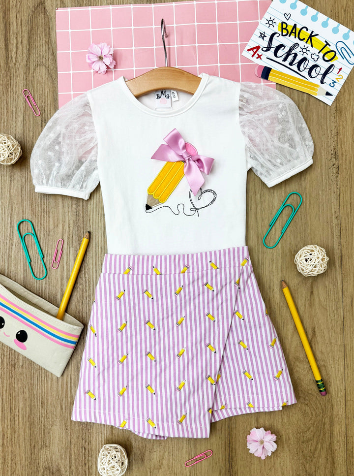 Mia Belle Girls Striped Skort Set | Back To School Outfits