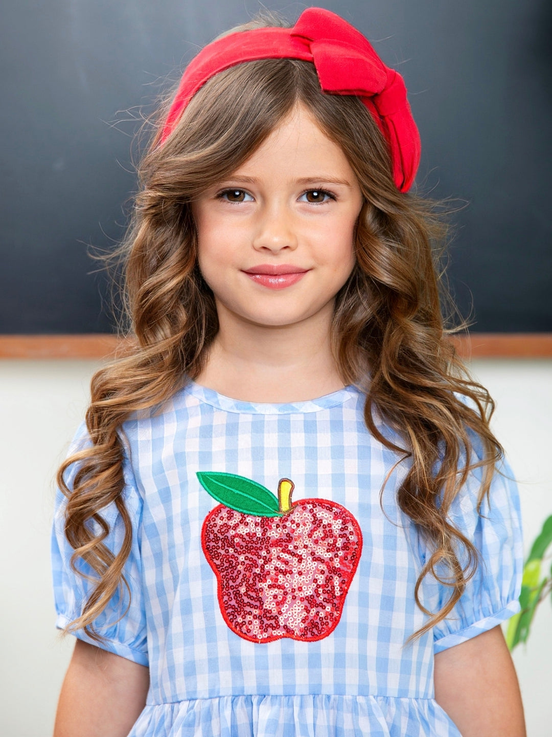 Sequin Apple Puff Sleeve Top & Red Short Set