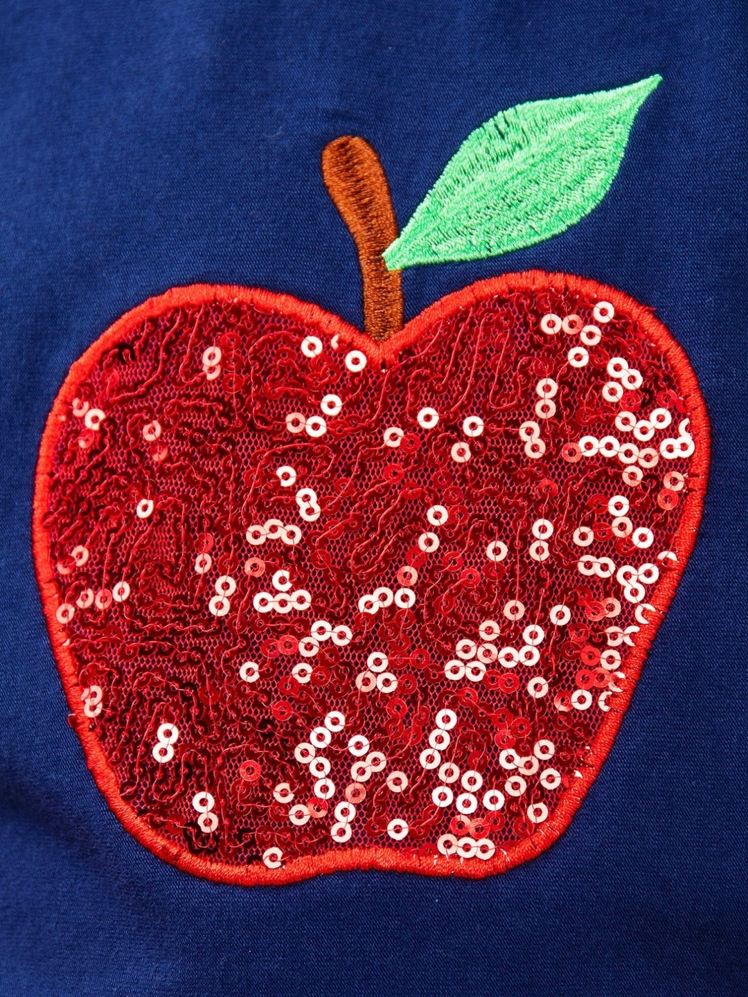 Sparkle Apple Tee & Tiered Lace Ruffle Skirt Set