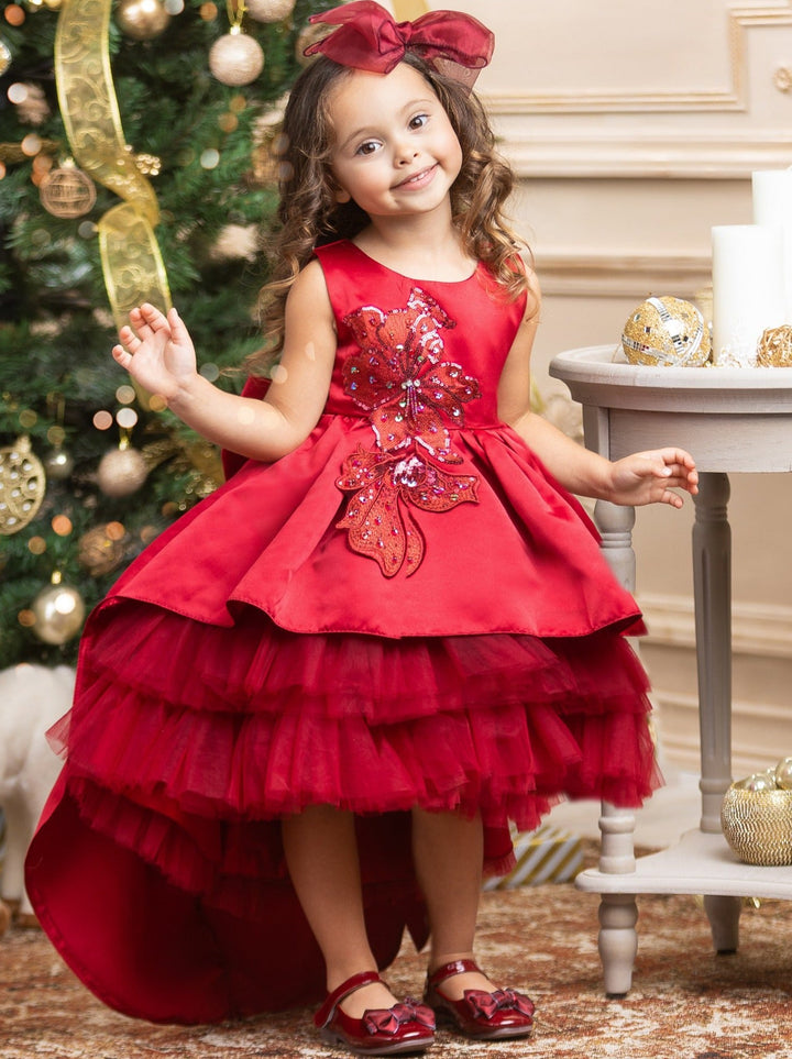 Girls Winter Formal Dress | Layered Hi-lo Dress | Mia Belle Girls