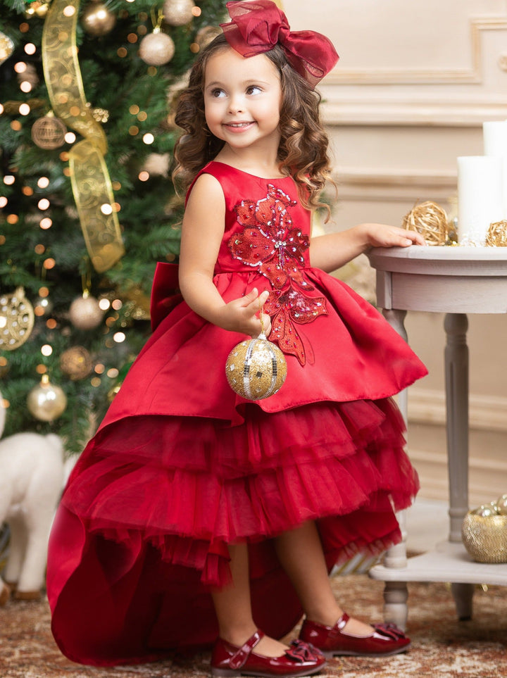 Girls Winter Formal Dress | Layered Hi-lo Dress | Mia Belle Girls