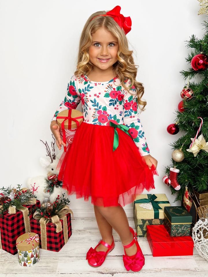 Cute Winter Dresses | Girls Winter Flower Tutu Dress | Holiday Dresses