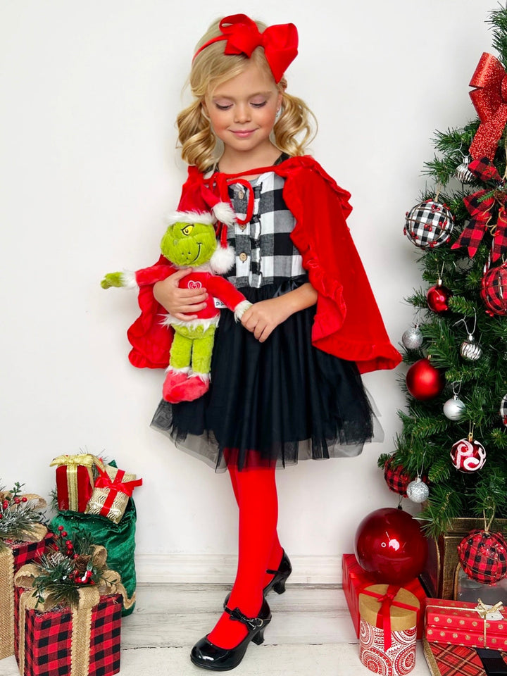 Little Girls Cute Fall Plaid Ruffled Tutu Dress - Mia Belle Girls