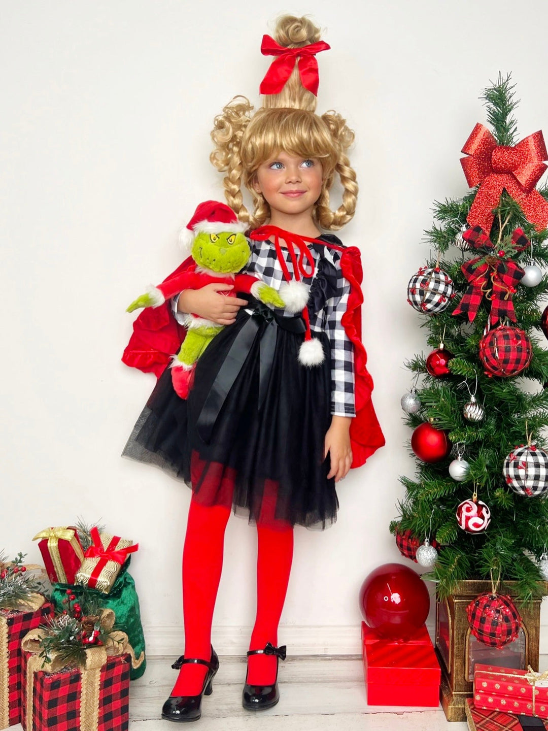 Little Girls Cute Fall Plaid Ruffled Tutu Dress - Mia Belle Girls
