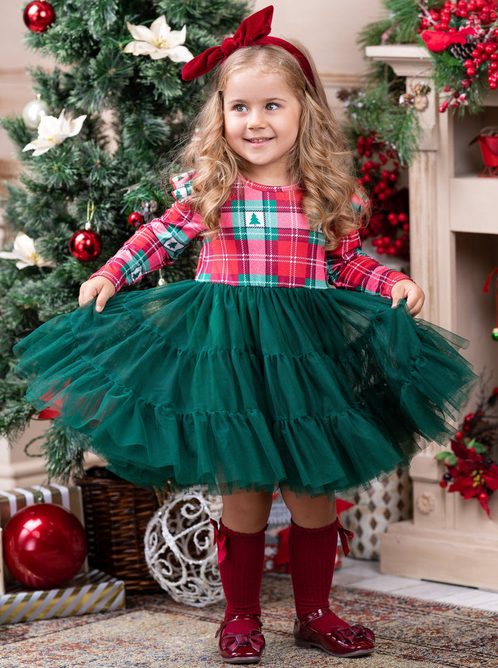 Cute Winter Dresses | Pine Trees & Plaid Tutu Dress | Holiday Dresses