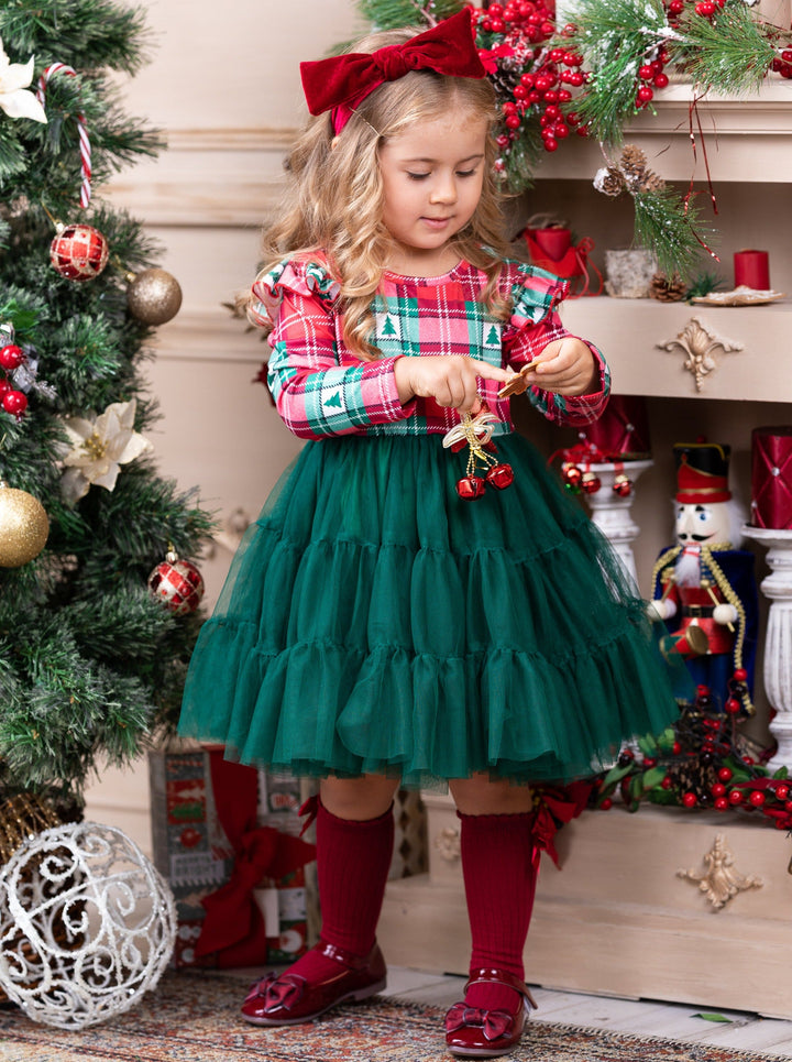 Cute Winter Dresses | Pine Trees & Plaid Tutu Dress | Holiday Dresses