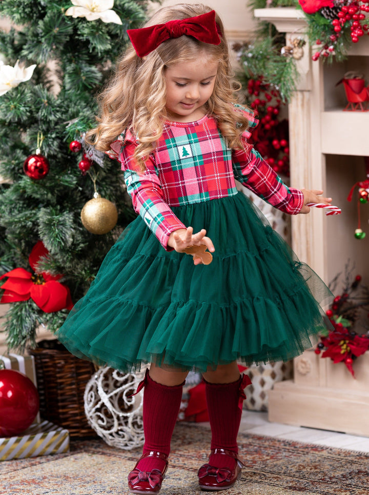 Cute Winter Dresses | Pine Trees & Plaid Tutu Dress | Holiday Dresses