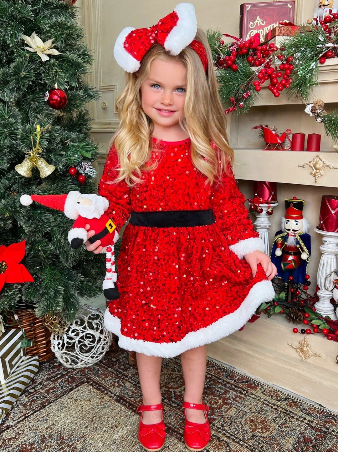 sequin santa dress Tipsy Elves Dresses | Tipsy Elves Red Sequin Santa Dress For Kids | Color: Red/White | Size: Xs