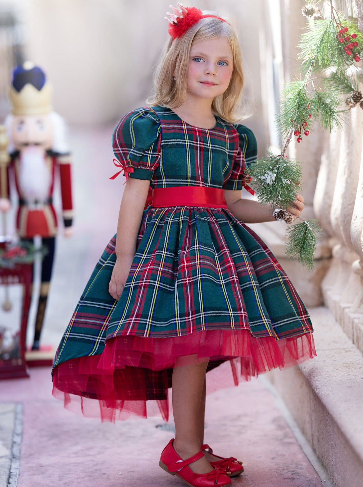 girls plaid holiday dress Hannah Christmas Plaid Dress 8